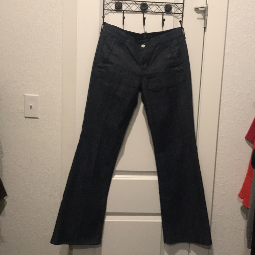 Flared blue jeans
